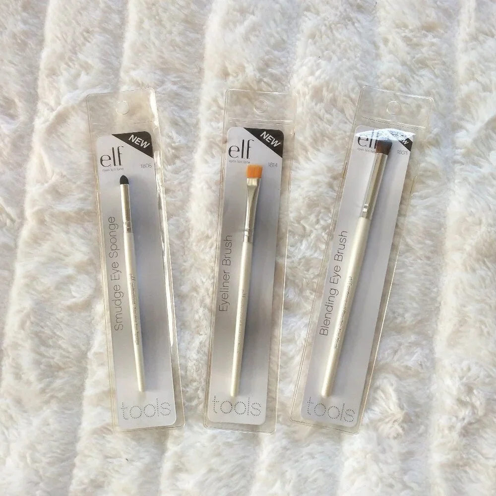 Set of (3) e.l.f. makeup cosmetic brushes